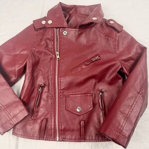 Kids Red Leather Jacket like new